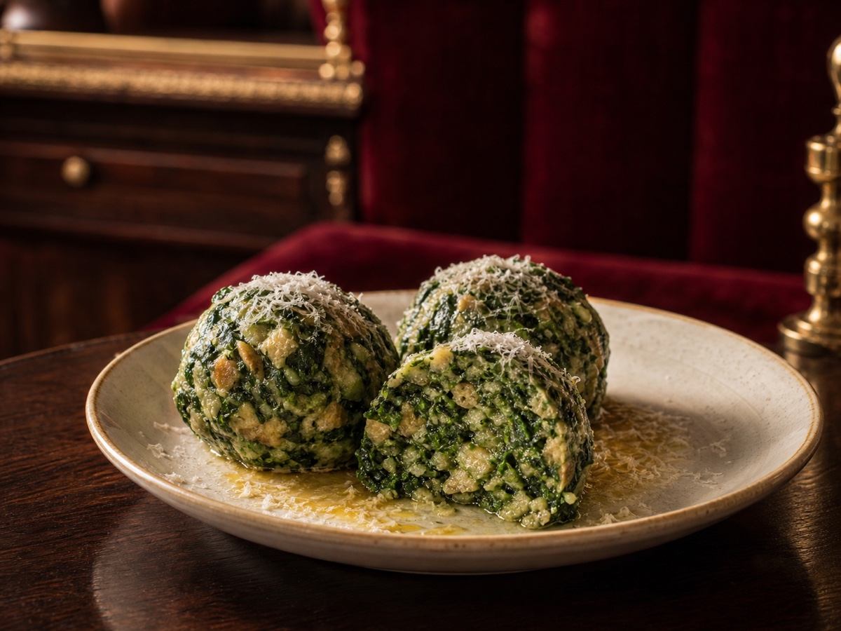Serviervorschlag: Spinatknödel